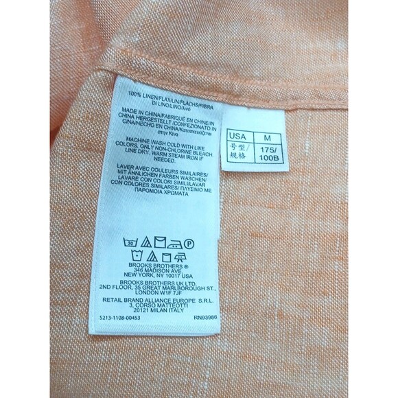 Brooks Brothers Mens Shirt Sz M Regent %100 Irish Linen Button Down Solid $148 - Picture 13 of 16